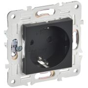 Розетка SKANDY 16А с заземл. защ. шторки безвинт. крепл. SK-R06Bl черн. IEK SK-R14-16-1-K02
