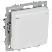 Розетка BRITE РСбш10-3-44-БрАБ 16А IP44 с заземл. защ. шторки с крышкой механизм арктич. бел. IEK BR-R16-16-44-K91