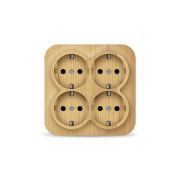 Розетка 4-м ОП 16А IP20 с заземл. сосна квадрат IONICH 1459