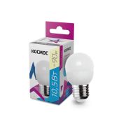 Лампа светодиодная 10.5Вт шар 3000К тепл. бел. E27 220В КОСМОС LkeLED10.5wGL45E2730